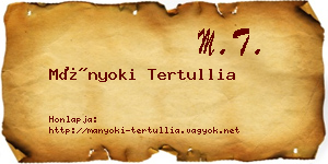 Mányoki Tertullia névjegykártya